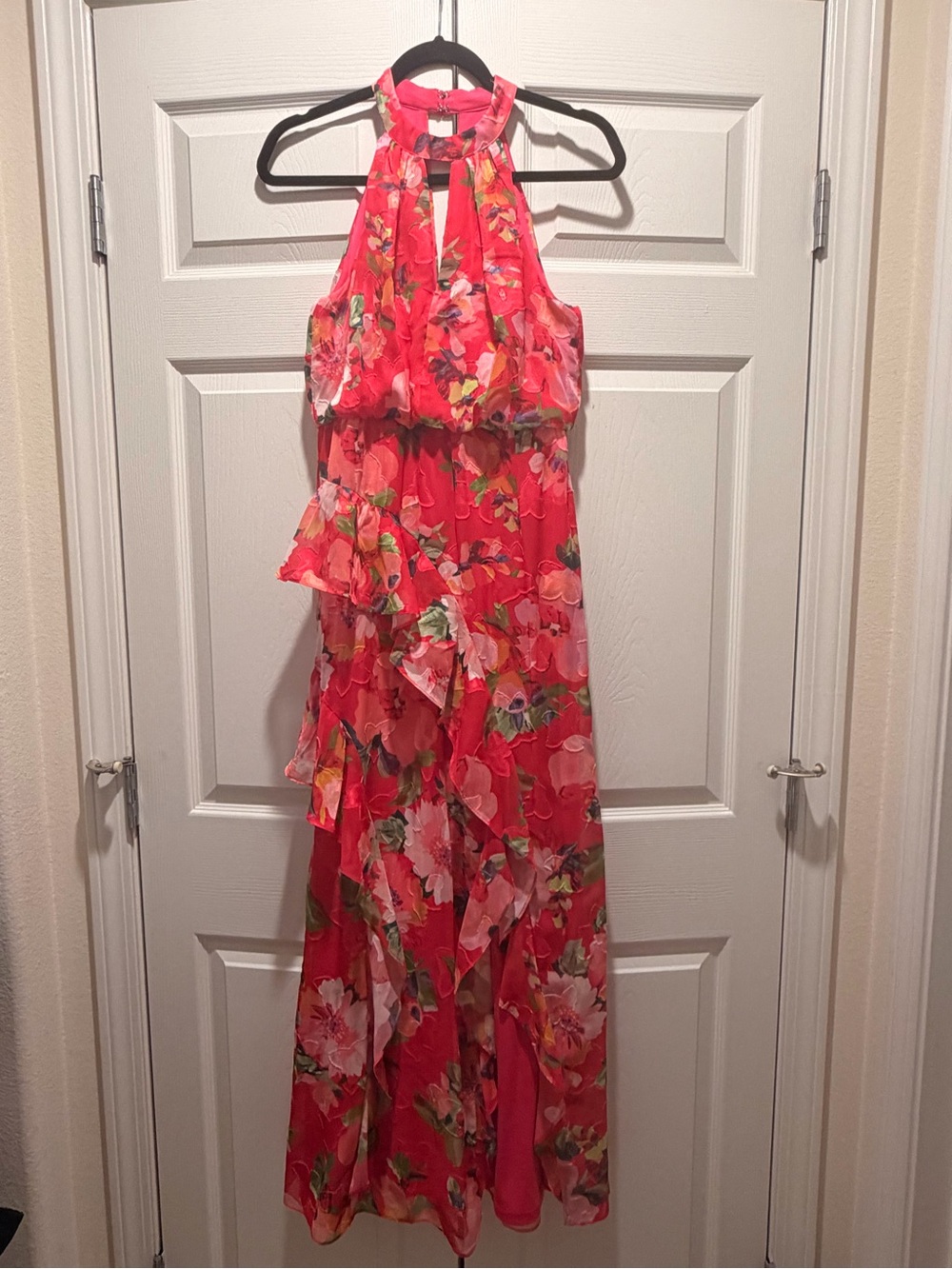 Adrianna Papell Hot Pink Floral Dress